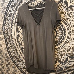 Short Sleeve American Eagle Criss Cross Front